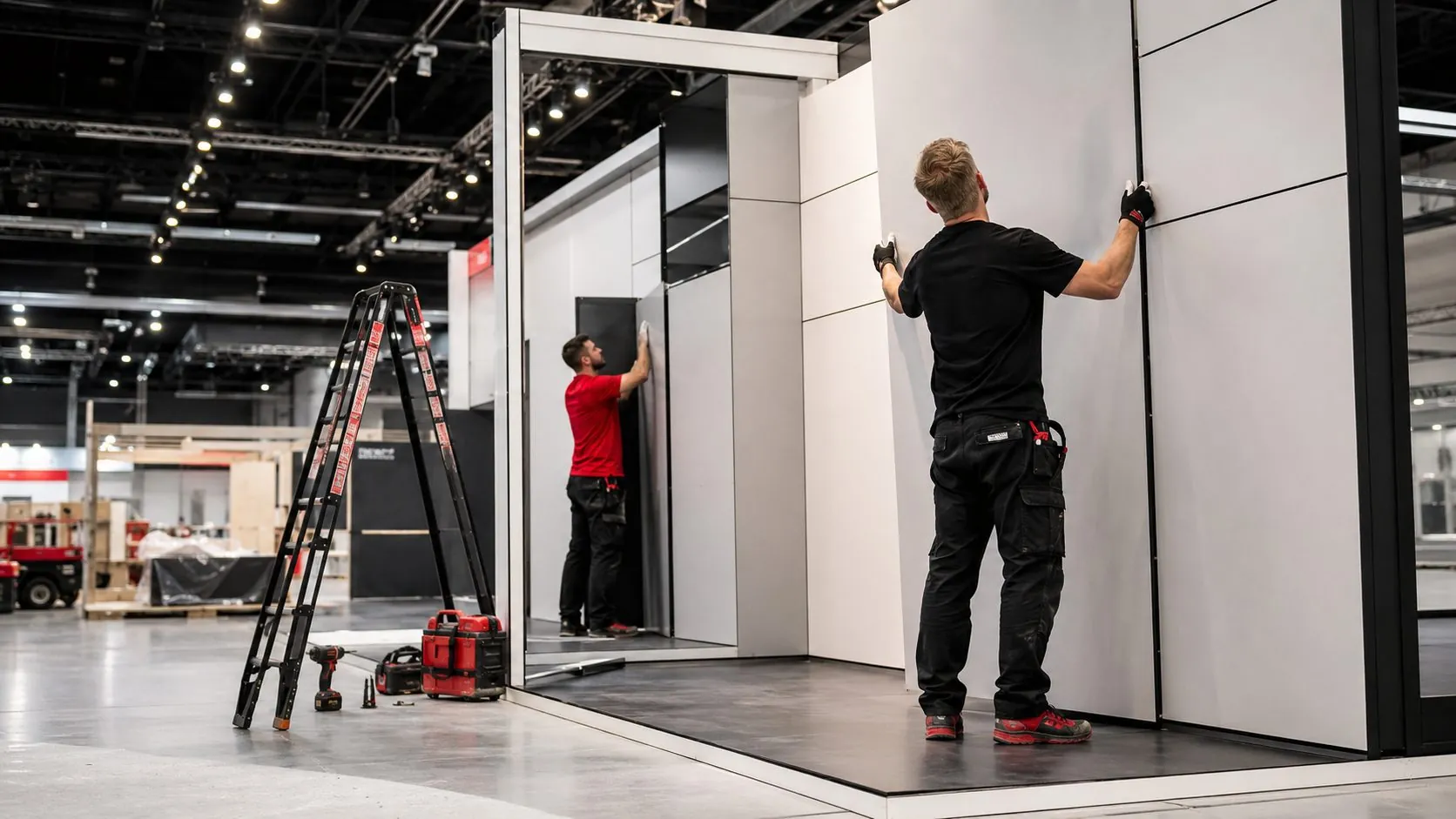 MontageCrew-NRW beim Messestand-Aufbau in Düsseldorf